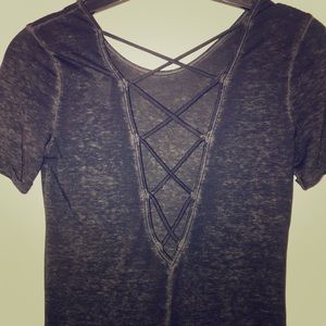 Black lace up maxi dress